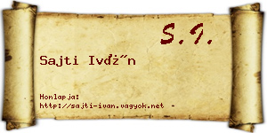 Sajti Iván névjegykártya